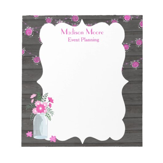 Event Planner country Chic Light Strings Notitieblok (Voorkant)