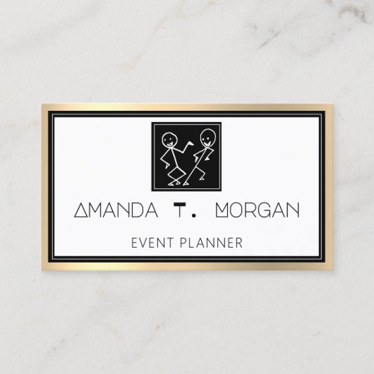 Event Planner Dance Wedding Blogger Modern Gold Visitekaartje (Voorkant)