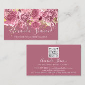 Event Planner Drift Rozen QR Code Logo Floral Visitekaartje (Voorkant / Achterkant)