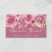 Event Planner Drift Rozen QR Code Logo Floral Visitekaartje (Voorkant)