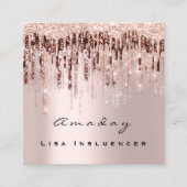 Event Planner Drip Social Media Roos Makeup Vierkante Visitekaartje (Voorkant)