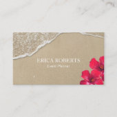 Event Planner Elegant Beach Hibiscus Red Floral Visitekaartje (Voorkant)