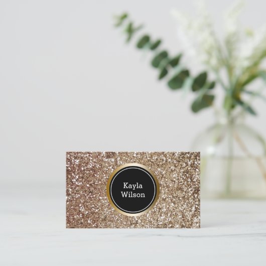 Event Planner | Elegant Faux Glitter Gold Visitekaartje (Staand voorkant)