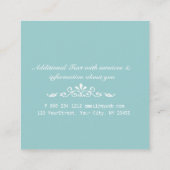 Event Planner Fancier Lavish Monogram blauw Vierkante Visitekaartje (Achterkant)