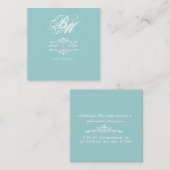 Event Planner Fancier Lavish Monogram blauw Vierkante Visitekaartje (Voorkant / Achterkant)