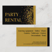 Event Planner Feestverhuur Servies Goud Glitter Visitekaartje (Voorkant / Achterkant)