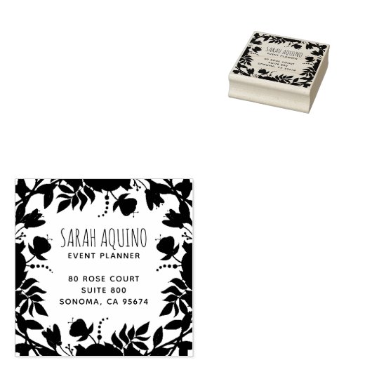 Event Planner Floral Edged Business Rubberstempel (Gestempeld)
