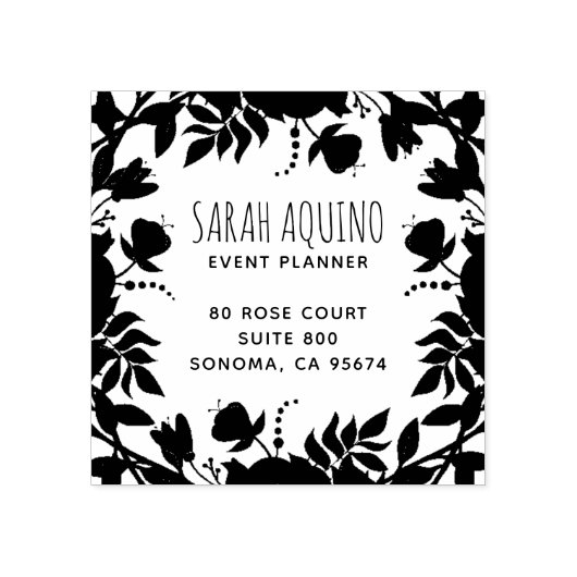 Event Planner Floral Edged Business Rubberstempel (Afrduk)