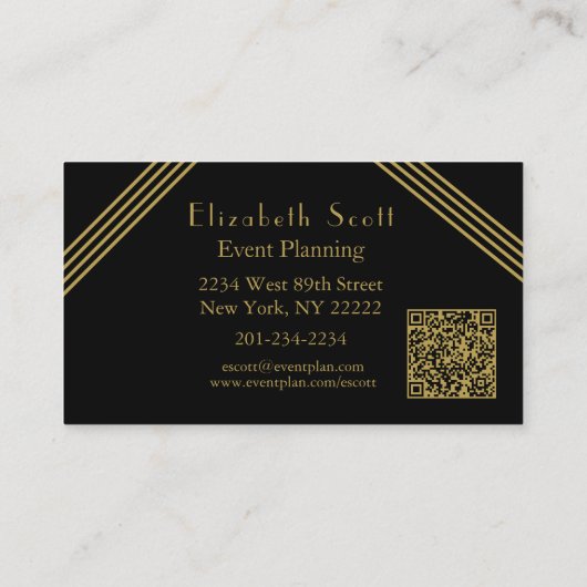 Event Planner Gold Chevron Design Visitekaartje (Achterkant)