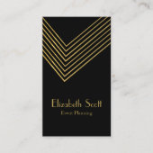 Event Planner Gold Chevron Design Visitekaartje (Voorkant)