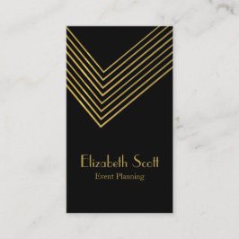 Event Planner Gold Chevron Design Visitekaartje