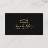 Event Planner Gold Geometric Crown Modern Black Visitekaartje (Voorkant)
