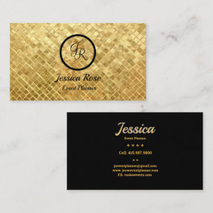 Event Planner Gold Sequins/Black Visitekaartjes