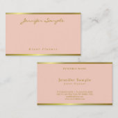 Event Planner Handschrift Roze Goud Modern Elegant Visitekaartje (Voorkant / Achterkant)