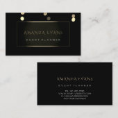 Event Planner Interior Designer Black White omgeve Visitekaartje (Voorkant / Achterkant)