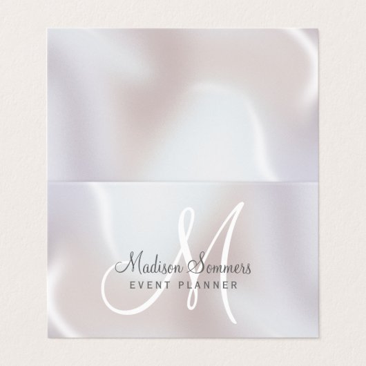 Event Planner Iridescent Pearl Shimmer Visitekaartje (Buitenkant ongevouwen)