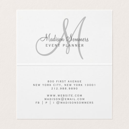 Event Planner Iridescent Pearl Shimmer Visitekaartje (Binnenkant ongevouwen)