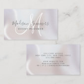 Event Planner Iridescent Pearl Shimmer Visitekaartje (Voorkant / Achterkant)