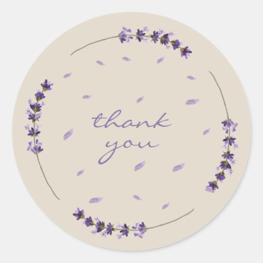 Event Planner Lavender Flower bedankt Ronde Sticker (Voorkant)