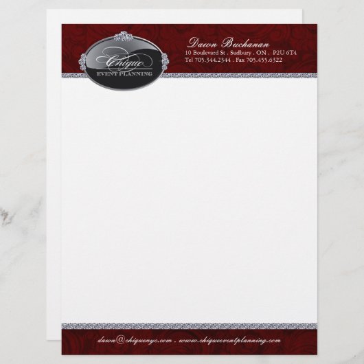 Event Planner Letterhead Gepersonaliseerd Briefhoofd (Voorkant / Achterkant)