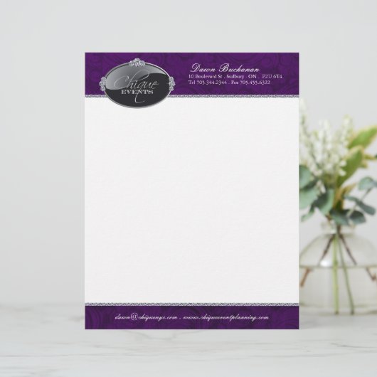 Event Planner Letterhead Persoonlijk Briefhoofd (Staand voorkant)