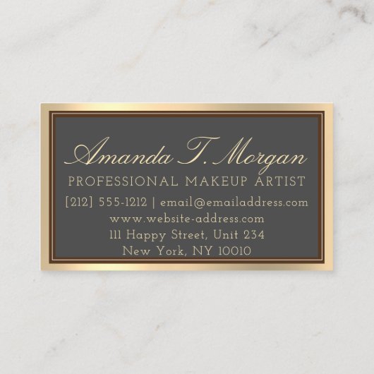 Event Planner Make-up Artist Gold Chocolate Roos Visitekaartje (Achterkant)