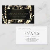 Event Planner Makeup Beauty Sparkly Gold Afsprakenkaartje (Voorkant / Achterkant)