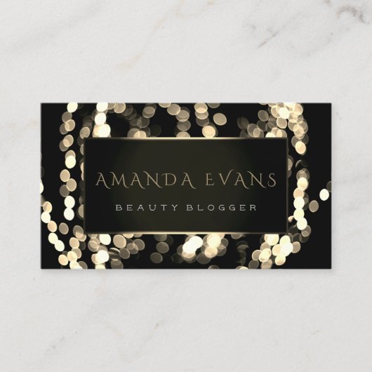 Event Planner Makeup Beauty Sparkly Gold Afsprakenkaartje (Voorkant)