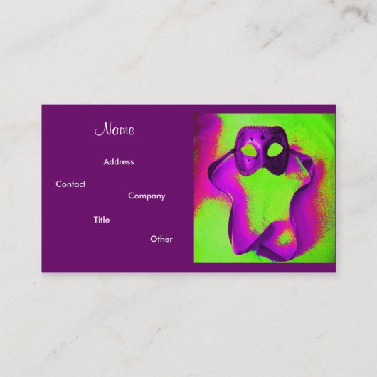 Event Planner- Masquerade II Visitekaartje (Voorkant)