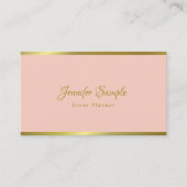 Event Planner Modern Elegant Hand Script Pink Gold Visitekaartje (Voorkant)