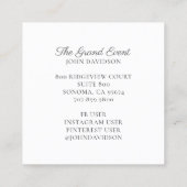 Event Planner Modern Gold Black Balloons Glitter B Vierkante Visitekaartje (Achterkant)