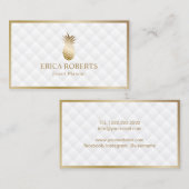 Event Planner Modern Gold Pineapple Luxury White Visitekaartje (Voorkant / Achterkant)