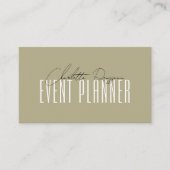 Event Planner Modern Typografie Script Sage Green Visitekaartje (Voorkant)