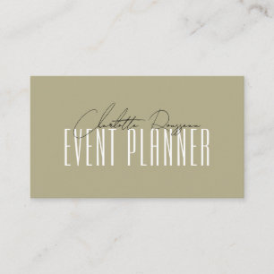 Event Planner Modern Typografie Script Sage Green Visitekaartje