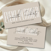 Event planner modern typography script beige visitekaartje
