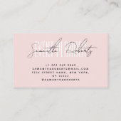 Event planner modern typography script blush pink visitekaartje (Achterkant)
