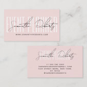 Event planner modern typography script blush pink visitekaartje (Voorkant / Achterkant)