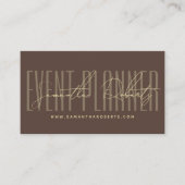 Event planner modern typography script brown visitekaartje (Voorkant)