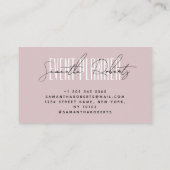 Event planner modern typography script dusty pink visitekaartje (Achterkant)