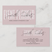 Event planner modern typography script dusty pink visitekaartje (Voorkant / Achterkant)