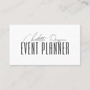 Event Planner Modern Typography Script Visitekaartje