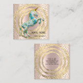 Event Planner Muziek Media Blauwe Eenhoorn Cirkel Vierkante Visitekaartje (Voorkant / Achterkant)