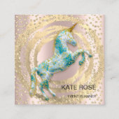 Event Planner Muziek Media Blauwe Eenhoorn Cirkel Vierkante Visitekaartje (Voorkant)