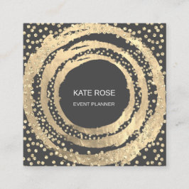 Event Planner Muziek Media Mode Blogger Grijs Vierkante Visitekaartje