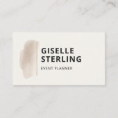 Event Planner Neutral Beige Watercolor Visitekaartje (Voorkant)