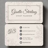 Event Planner Neutral Floral Visitekaartje