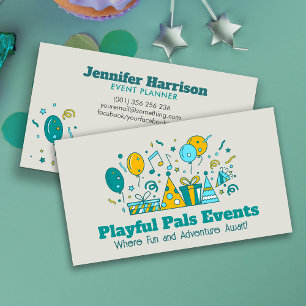 Event Planner - Party Elements Illustratie Visitekaartje