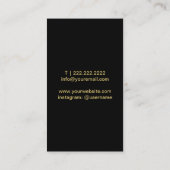 Event Planner Peacock Feather Modern Black & Gold Visitekaartje (Achterkant)