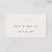 Event Planner Pink Bow Visitekaartje (Voorkant)