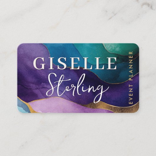 Event Planner Purple  Visitekaartje (Voorkant)